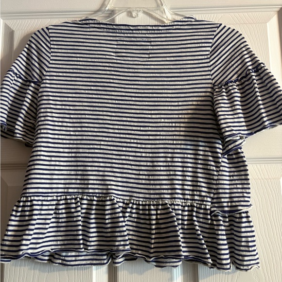 Striped Ruffle Cropped Top - Picture 2 of 2